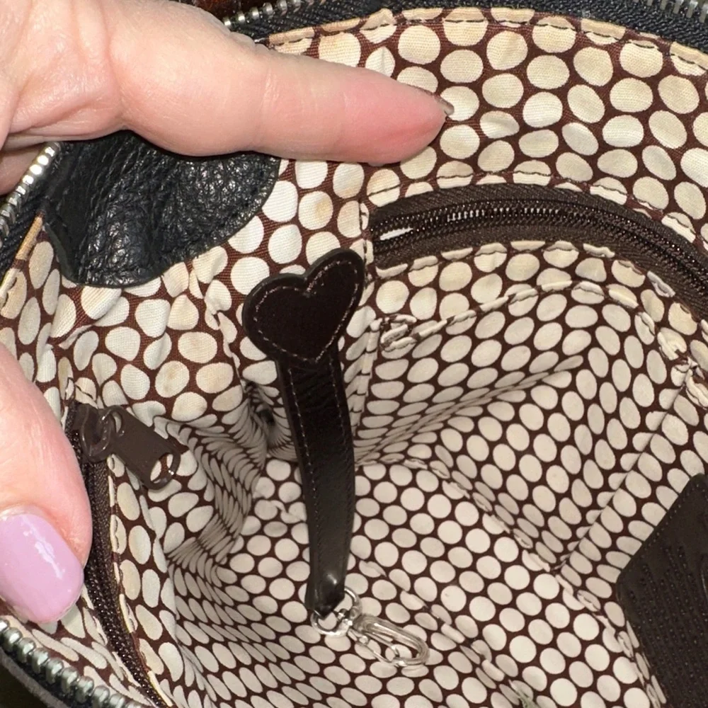 Brighton Black and Brown Crocodile leather nylon Crossbody with sunglasses case - Picture 10 of 15